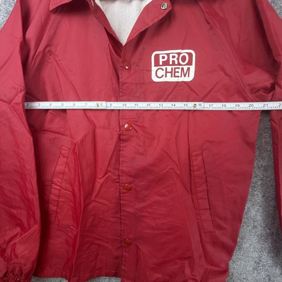 Vintage Auburn Sportswear 80s Coach Jacket Medium Red Logo Pro Chem Snap Front - Picture 5 of 5